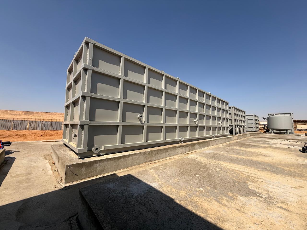 Actual Noor City project photograph showing the supplied wastewater treatment plant tanks